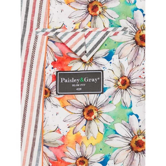 Paisley & Gray Slim Fit Multi-Striped Suit Jacket Size 40R - Picture 5 of 5